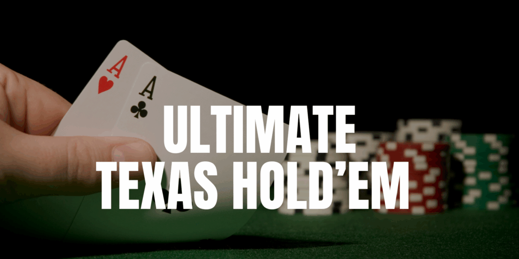 zwei Ass-Pokerkarten mit dem Titel "Ultimate Texas Hold'em"