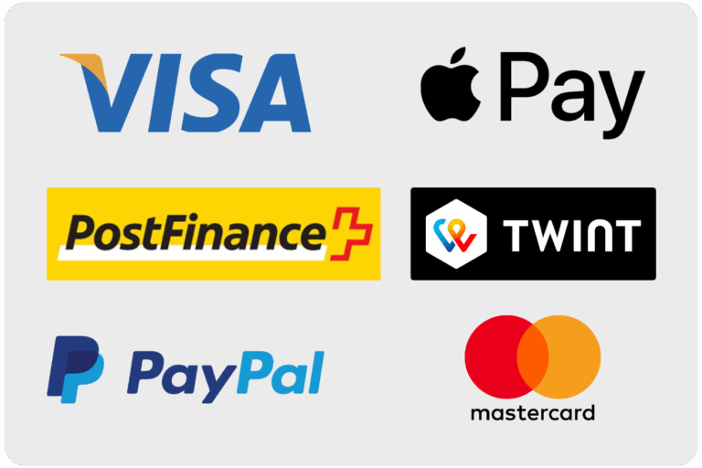 Verschiedene Logos von Zahlungsmöglichkeiten