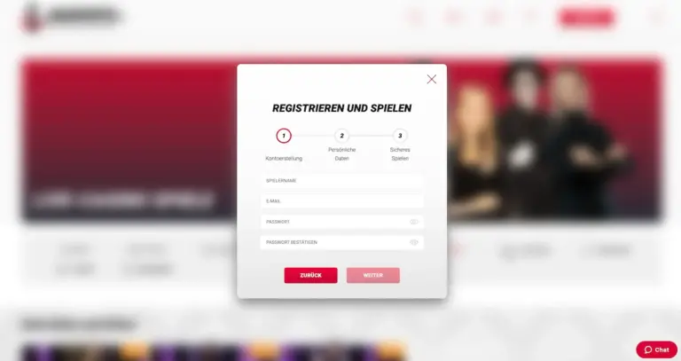 log in Fenster bei jackpots