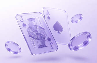 Illustration mit Bube und Ass sowie Jetons als Symbol für Blackjack im Online Casino