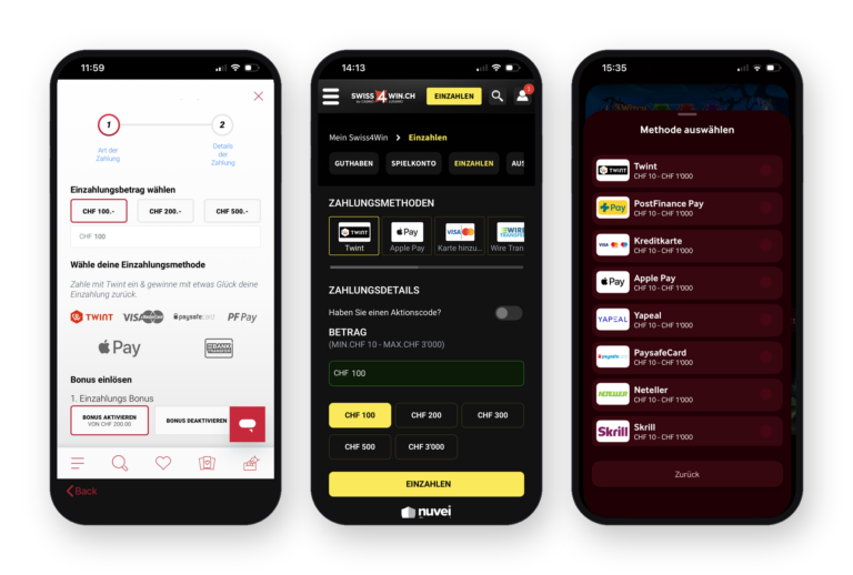 Zahlungsmethoden für Schweizer Casinos (Apple Pay, T