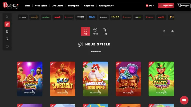 Slot-Auswahl auf pasino.ch – Schweizer Online Casino