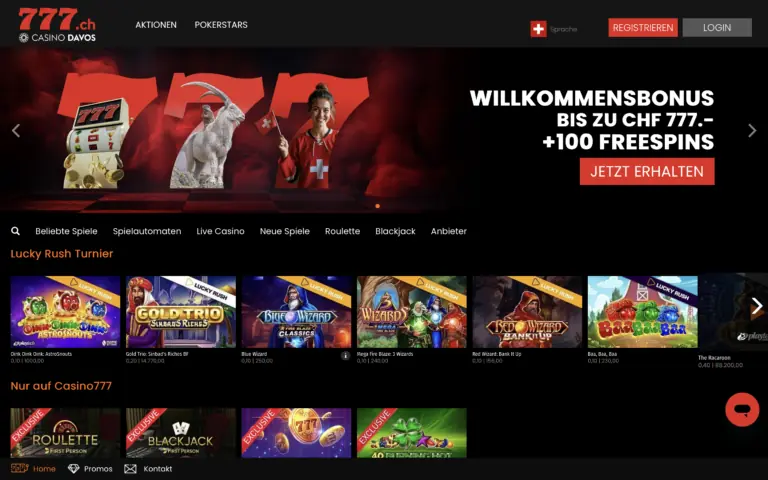 Casino777 – Spieloberfläche Schweizer Online Casino