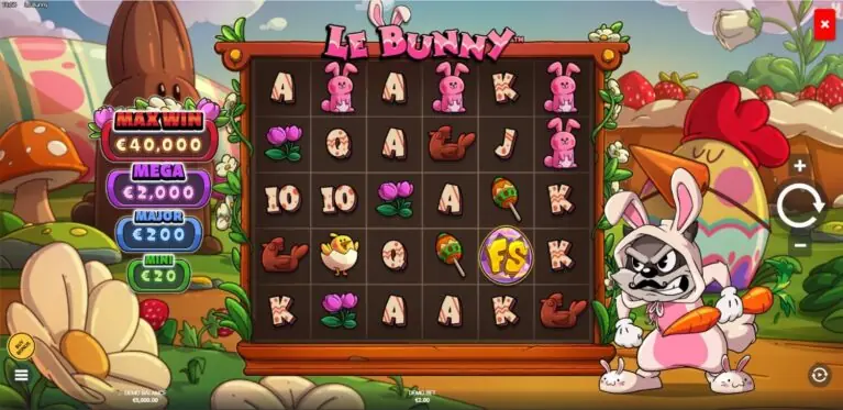 Le Bunny Slot Screenshot – Spielansicht von Hacksaw Gaming