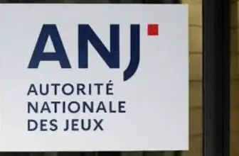 Schild der französischen Glücksspielbehörde Autorité Nationale des Jeux