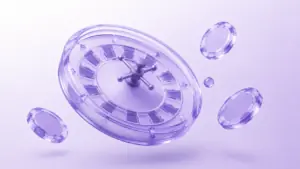 Illustration eines Roulettekessels mit Jetons als Symbol für Roulette im Online Casino