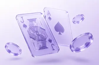 Illustration mit Bube und Ass sowie Jetons als Symbol für Blackjack im Online Casino