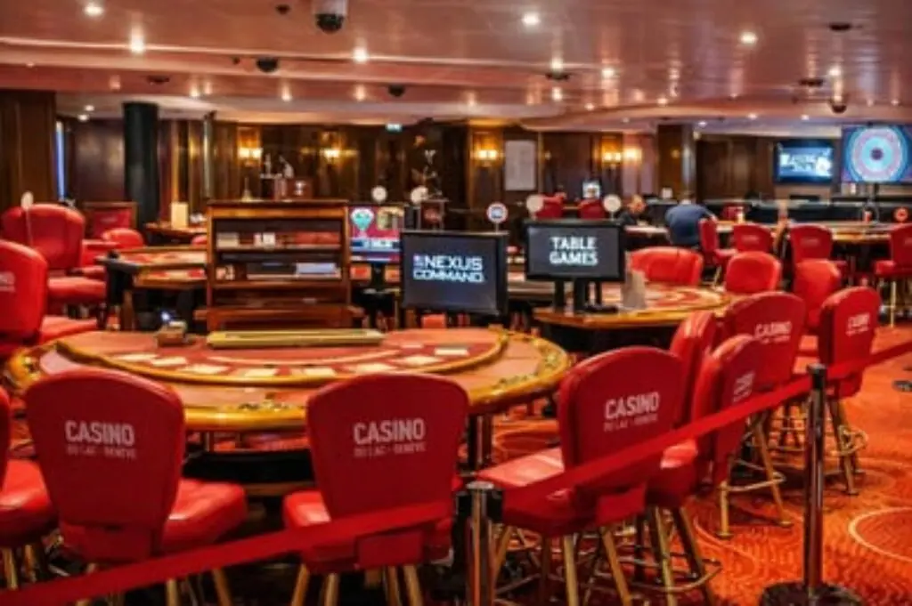 Spieltische und Spielautomaten im Casino du Lac in Meyrin