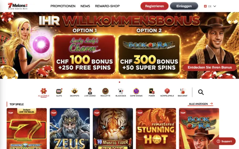 schweizer Online Casinos 7melons Website