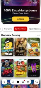 Hacksaw Gaming Slots bei mycasino.ch: 81 Spiele in der Anbieterübersicht, u. a. Keep 'Em, 2 Wild 2 Die und Chaos Crew