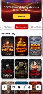 Nolimit City Slots bei mycasino.ch: 15 Spiele in der Anbieterübersicht, u. a. Fire in the Hole, Mental und San Quentin