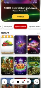 NetEnt Slots bei mycasino.ch: 44 Spiele in der Anbieterübersicht, u. a. Starburst, Gonzo's Quest II und Fruit Shop