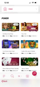 Poker bei Jackpots.ch: Caribbean Stud Poker, Teen Patti, First Person Video Poker und Jacks or Better mit Mindest- und Höchsteinsätzen